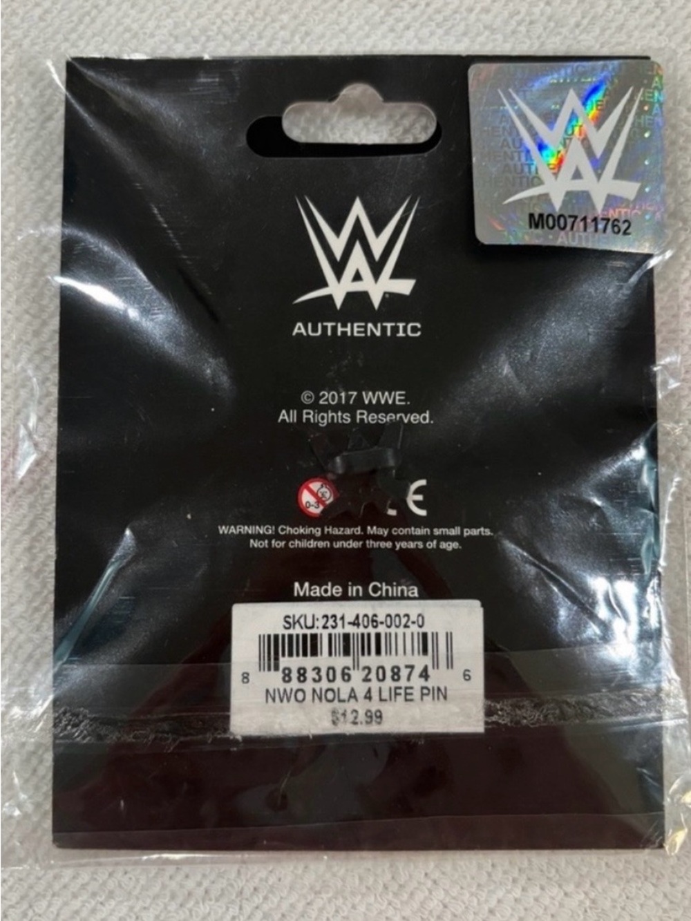 WWE nWo Nola 4 Life Authentic Black and White Wrestlemania Pin - Picture 2 of 4